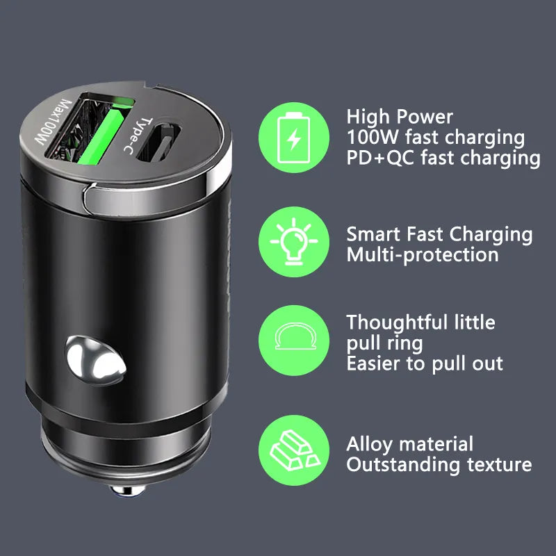 Auto 100w Fast Charge Ladegerät USB/Type C